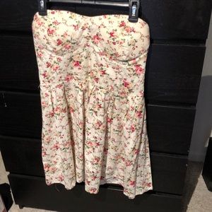 Floral cream sweetheart mini dress